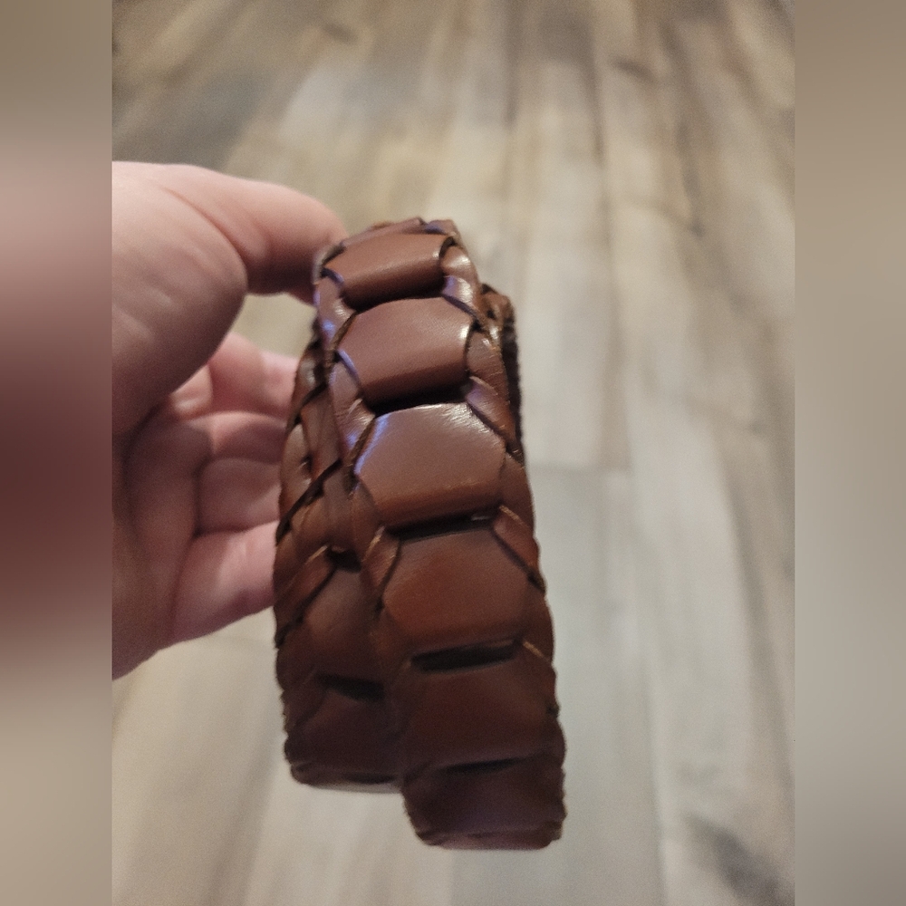 Argentinian Brown Full Grain Braided Leather Belt